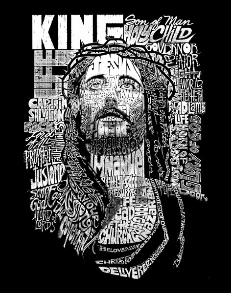 LetterImageExample_Jesus Face.jpg - Designs on various apparel are only available thru LAPop (http://www.lapopart.com ).